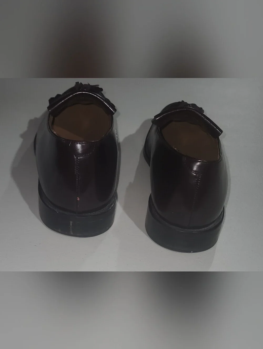 Bostonians Men’s Italian Tassel Loafers in Dark Wine Burgundy Size 11